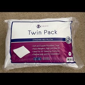 EZ Dreams twin pack standard bed pillow
